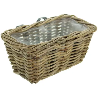 Frank Flechtwaren Blumenkasten, Blumentopf Balkonpflanzer "Rattan", klein 30 x 18 x 16 cm