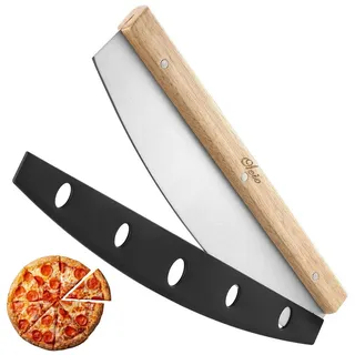 Oleio Pizzaschneider Pizzaschneider Edelstahl 35 cm – Pizza Wiegemesser, Pizza Cutter