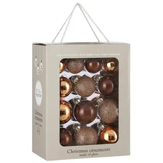 Mica Decorations Weihnachtsbaumkugel Mica Decorations Kugel glas braun 26 Stueck - d7cm braun