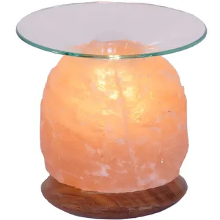 Wagner Life Design Salzkristall-Tischlampe Natur, Leuchtmittel wechselbar, Warmweiß, Handgefertigt aus Salzkristall - jeder Stein ein Unikat, H: ca.13 cm orange