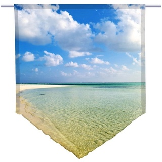 Scheibengardine Scheibenhänger Lagune – spitz – Malediven, gardinen-for-life 60 cm x 100 cm