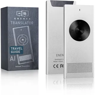 Enence Sofortübersetzer, Offline Übersetzer, Live Übersetzer | Bluetooth-Kopplung mit App, 19 Sprachen offline, Online-, Konferenz- & Textmodus