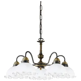 Kolarz 731.85.73 - Kronleuchter an Kette NONNA 5xE27/75W/230V - Messing/Weiß