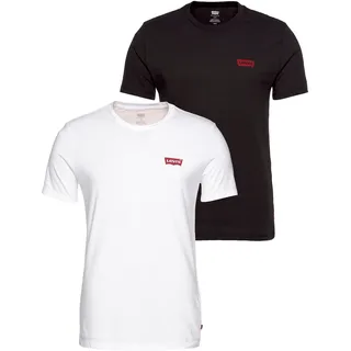 Levi's Herren. 79681-0026 Set 2 Grafik-T-Shirts weiß, schwarz L, Lässig, Baumwolle, Kurzarm
