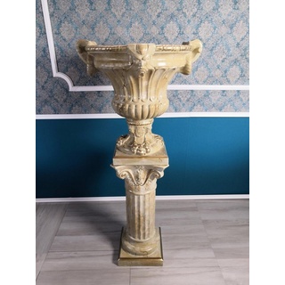 JVmoebel Skulptur XXL Vase Tisch Dekoration Deko Vasen Antik Stil Figur Kelch Rom beige