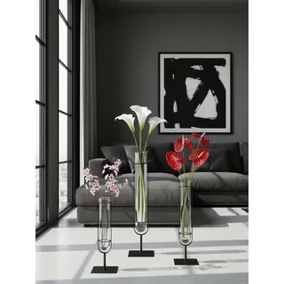 Dekovase Lazaro mit filigranem Eisenständer – für Blumenarrangements, Höhe 50 cm
