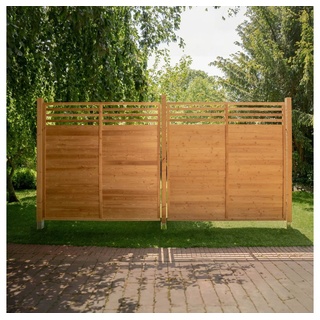 HOME DELUXE Gartenzaun Holzzaun SOMA - Mengenauswahl, (3-St., mit Pfosten), Element: 180 x 180 cm Sichtschutzzaun