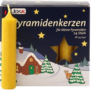 24er Pack Pyramidenkerzen klein, natur ca. 14 x 74 mm (24 x 24 Stück) Kerzen