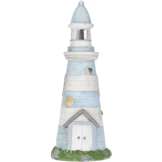 Maritime Solar-Dekofigur Leuchtturm (58cm, blau-weiss): Für Balkon, Terrasse & Garten – leuchtende Gartendeko, bringt Küstenflair nach Hause