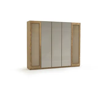 JV Möbel Kleiderschrank 5 Türen 57 x 214 x 150 cm Braun