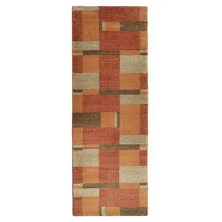 Novel Läufer Palazzo Bloc, Terracotta, Textil, Abstraktes, rechteckig, 80x300 cm, in verschiedenen Größen erhältlich, Teppiche & Böden, Teppiche, Teppichläufer