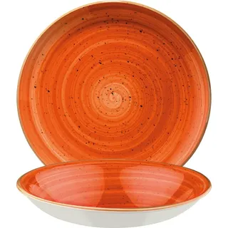 6x Bonna Aura Terracotta Gourmet Teller rund 20cm 50cl 4cm tief Orange Creme Porzellan ATCGRM20CK Suppenteller Pasta Speise Geschirr