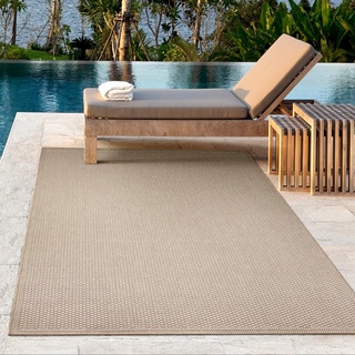 The CarPET Toulouse - In- und Outdoor Teppich für Wohnzimmer und Küche - Pflegeleicht, Wasserabweisend, Robust und Strapazierfähig, Beige, 240 x 340 cm