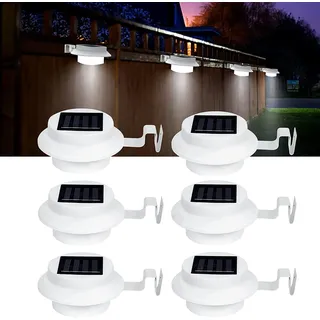 Set Mit 6 Solarleuchten Für Dachrinnen Und Zäune, Wasserdichte Gartenbeleuchtung, Weg- Und Zaunleuchten