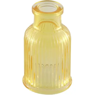 Chaks Glasvase 4,3 x 7,4 cm Mini-Vase Deko-Vase Hochzeits-Tisch Geburtstag Wohnen Accessoire Tisch-Dekoration Blumenvase (Gelb)