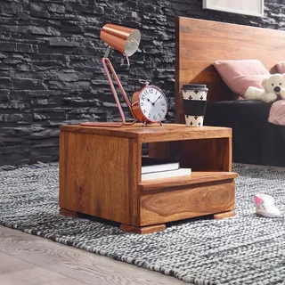 FineBuy Nachtschrank 40 x 40 x 30 cm Braun