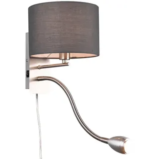 Trio Wandleuchte 23,5 cm Grau/ Silber