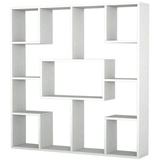 moebel17 Standregal Bücherregal Optimist Weiß, mit 13 Abstellflächen weiß