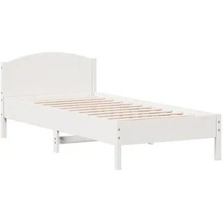 vidaXL Massivholzbett ohne Matratze Weiß 90x200 cm Kiefernholz