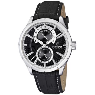 Festina Herren Analog Quarz Uhr mit Leder Armband F16573/3