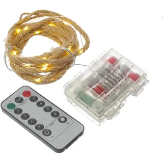 MARELIDA LED Lichterkette Seil Jute 2 m warmweiß