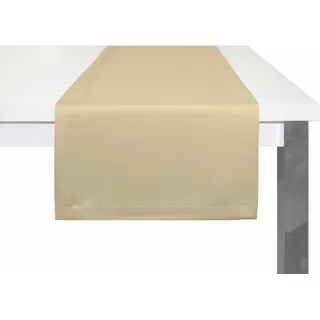 Tischläufer WIRTH "WirthNatur" Gr. 1, grau (taupe), B:40cm L:150cm, Baumwolle, Tischdecken