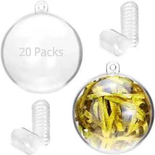 20 Durchsichtige Plastikkugeln, 5 Cm Weihnachtskugeln, Befüllbare Plastikkugeln