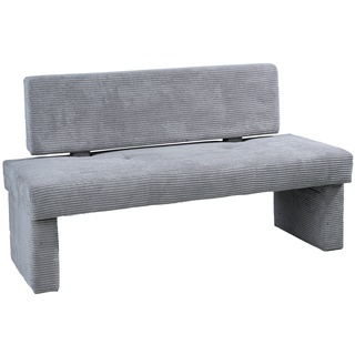 Standard Furniture Sitzbank DOMINO, 150 x 63 cm - Hellgrau - Cordbezug - Holzgestell - mit Rückenlehne