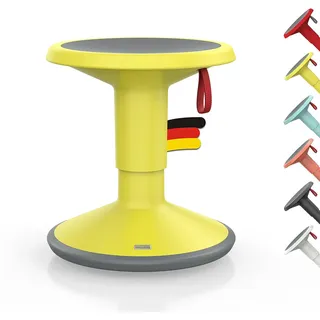 Interstuhl UPis1 - ergonomischer Sitzhocker mit Schwingeffekt - höhenverstellbar - Hocker mit rutschhemmender Standfläche & Kippschutz - Bürohocker (Zitronengelb, UP Junior)