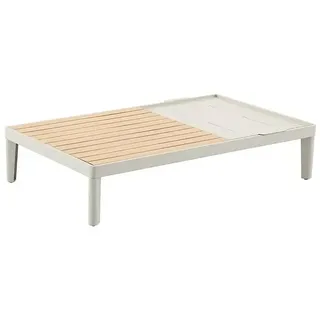 Sunfun Solo Garten-Beistelltisch  (L x B x H: 120 x 72 x 26 cm, Aluminium, Rechteckig, Light-Greige)