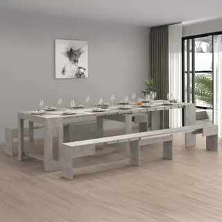 Dmora - Tisch- und Stuhlset Eric, Mehrzweckkomposition, Set mit Konsole und 2 ausziehbaren Bänken, 100% Made in Italy, 66 x 25 x 45 cm, Grau