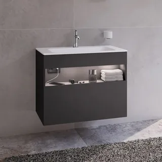 Keuco Stageline Waschtischunterbau 80 x 62,5 cm, mit Steckdose und Beleuchtung, CH Version, Badmöbel,