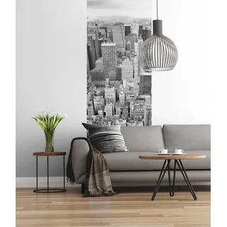 Komar Vlies Fototapete UPTOWN | 100 x 280 cm | Tapete, Wand Dekoration, Schlafzimmer, Wohnzimmer, New York, Manhattan, USA, Skyline | 021-DV1
