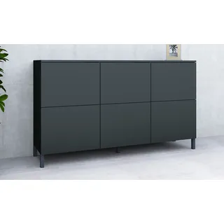 borchardt Möbel Haama Sideboard 139 cm Schwarz Matt Holzwerkstoff