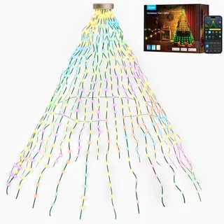 Govee Weihnachtsbaum Lichterkette, Smart 480LED RGBIC Weihnachtsbeleuchtung | 2M*24 String Lights Indoor, 60+ Szenenmodi für Feiertags Dekor, Kompatibel mit Alexa, Grüner Draht
