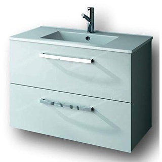 Cygnus Bath Holz-Badewanne, weiß (nur Möbelstück), Spiegel und Wandleuchte Nicht enthalten. Benötigte Maße für Waschbecken 80 cm Breite und 45 cm Tiefe