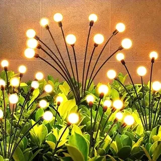 – Set Mit 2 Ip65 Led-solarleuchten – Dekorativ Für Garten Und Wege – Warmweißes Licht – Hochleistungs-solarpanel