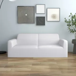 Möbel Stretch Sofahusse 2-Sitzer Weiß Polyester-Jersey - Hussen &34671 - Weiß