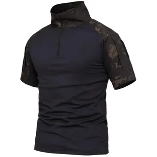 LiliChan Tactical Short Sleeves Herrenhemden Military Shirt Outdoor Shirt Tactical Combat Shirt mit Reißverschluss - XL