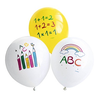 amscan® Luftballons Schulstart ABC bunt, 6 St.