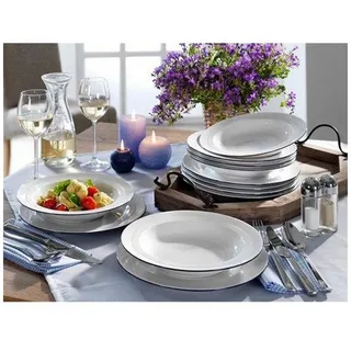 Friesland Porzellan Tafelservice Jeverland Kleine Brise, 6 Personen, Porzellan, 12-tlg. blau
