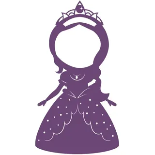 Namofactur Dekospiegel Holz Motiv Spiegel Prinzessin beleuchtet Kinderzimmer Nachtlicht Lampe, Wandspiegel mit Holzrahmen 'Prinzessin' inkl. LED Beleuchtung lila