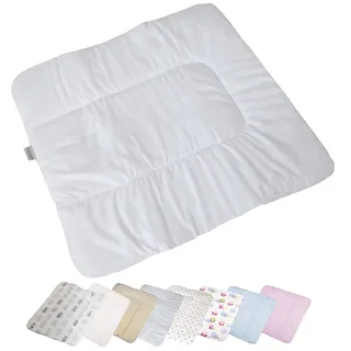 Vizaro - Gepolsterter weiche Wickelauflagen des Babys - 100% Baumwole- 70x75cm - Made in EU - ÖkoTex - Weiße Stickerei