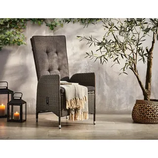 Ambia Garden Gartensessel, Dunkelgrau, Grau, Textil, Kunststoff, Metall, rund, 55x108x71 cm, Gartenmöbel, Gartenstühle, Gartenstühle
