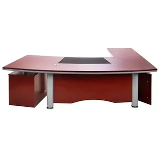 Jet-Line Chef Schreibtisch Berlin Links Winkelschreibtisch Kirschbaumoptik | inkl. Sideboards, 2,6 m, XXL, Büromöbel