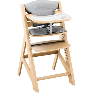 Tulano Morsel 40 Kinderhochstuhl Holz – Mitwachsender Hochstuhl Baby 4in1 – Hochstuhl mit Tisch – 11-fach Verstellbar – Für Kinder ab 6 Monate bis 12 Jahre – Belastbar bis 40 kg – Eiche Natur