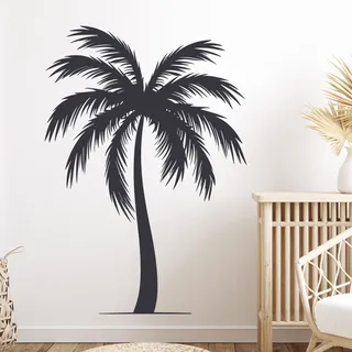 GRAZDesign Wandtattoo Palme Tropisch für Wohnzimmer Badezimmer Küche Flur - Wandaufkleber selbstklebend - 81x57cm / weiss