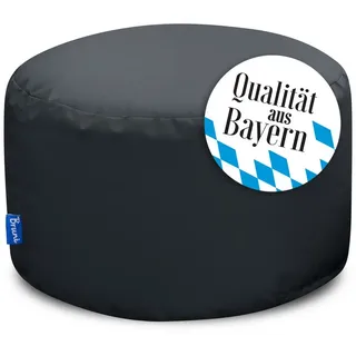 Bruni Pouf Sitzhocker Pouf für drinnen & draußen mit abnehmbarem Bezug, Gemütlicher Fuß- & Sitzhocker, Yogakissen, indoor & outdoor, waschbar grau 50 cm x 30 cm