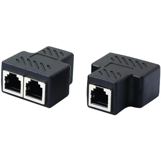 SinLoon Telefonbuchsen-Splitter RJ11 Buchse auf 2 Buchsen 6P6C Telefon Inline Koppler Telefonverlängerung Adapter für Festnetz-Faxgerät (1 zu 2)