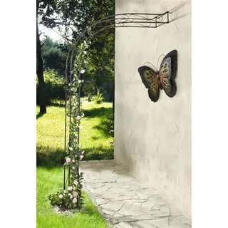 Rankhilfe "Halbbogen" aus Metall in Rost Optik, Rankhilfe, Pergola, Rankbogen, Halb-Rosenbogen, Wandbogen halbrund, Metallbogen, Spalier